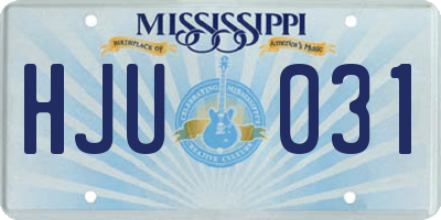 MS license plate HJU031