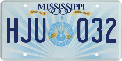 MS license plate HJU032