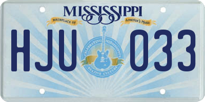 MS license plate HJU033