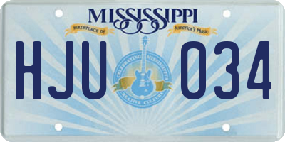 MS license plate HJU034