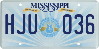 MS license plate HJU036