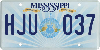 MS license plate HJU037