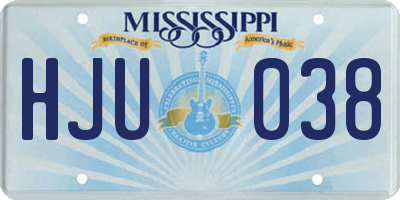 MS license plate HJU038