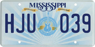MS license plate HJU039