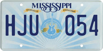 MS license plate HJU054