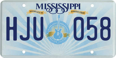 MS license plate HJU058