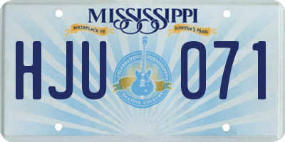 MS license plate HJU071
