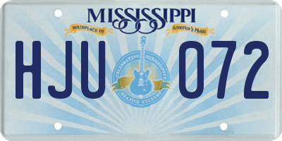 MS license plate HJU072
