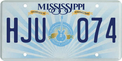 MS license plate HJU074