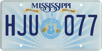 MS license plate HJU077