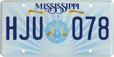 MS license plate HJU078