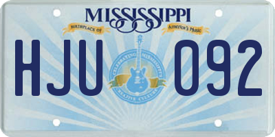 MS license plate HJU092