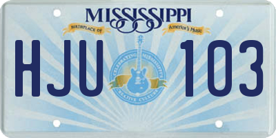 MS license plate HJU103