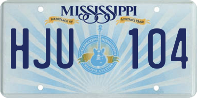 MS license plate HJU104