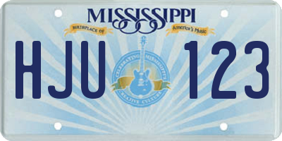 MS license plate HJU123