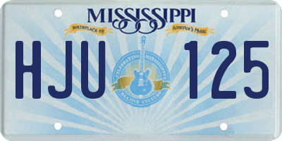 MS license plate HJU125