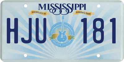 MS license plate HJU181