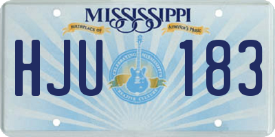 MS license plate HJU183