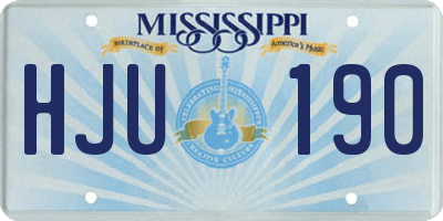 MS license plate HJU190