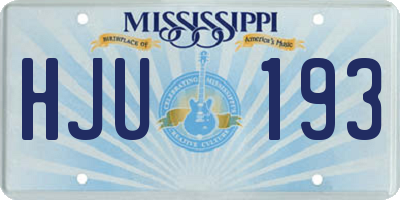 MS license plate HJU193