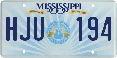 MS license plate HJU194
