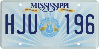 MS license plate HJU196