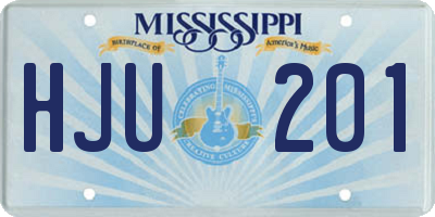 MS license plate HJU201