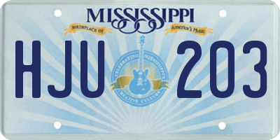 MS license plate HJU203