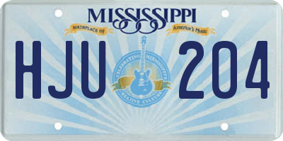 MS license plate HJU204