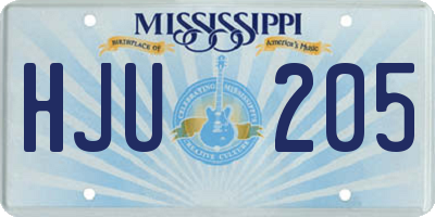 MS license plate HJU205