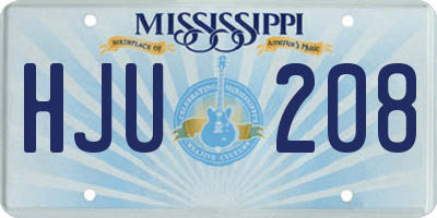 MS license plate HJU208