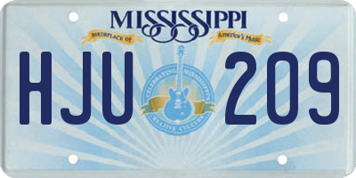 MS license plate HJU209