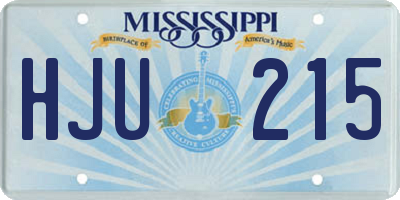 MS license plate HJU215
