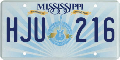 MS license plate HJU216