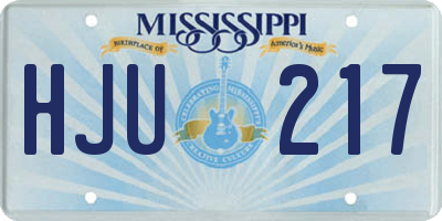 MS license plate HJU217