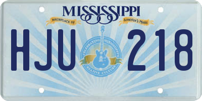 MS license plate HJU218
