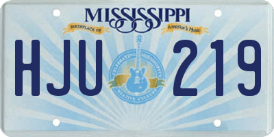 MS license plate HJU219