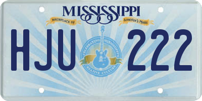 MS license plate HJU222