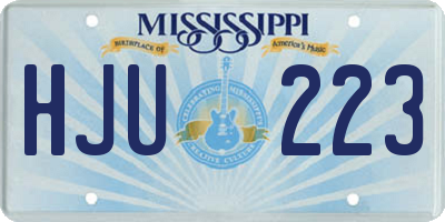 MS license plate HJU223
