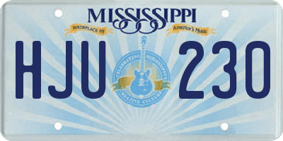 MS license plate HJU230