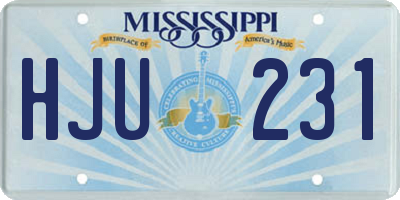 MS license plate HJU231