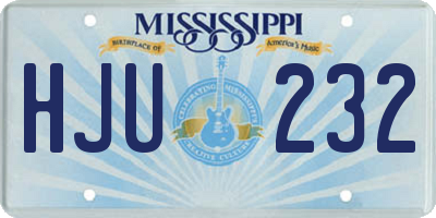 MS license plate HJU232