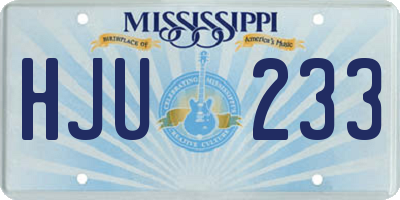 MS license plate HJU233