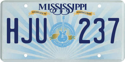 MS license plate HJU237