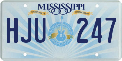 MS license plate HJU247