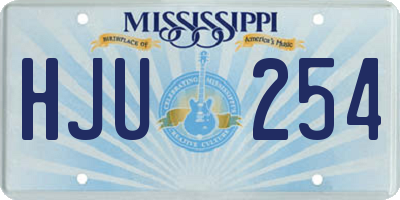 MS license plate HJU254