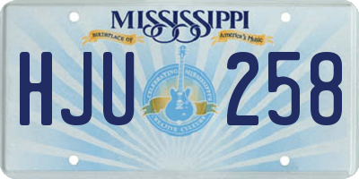 MS license plate HJU258