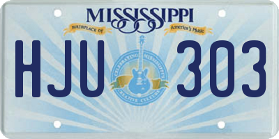 MS license plate HJU303