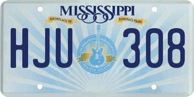 MS license plate HJU308