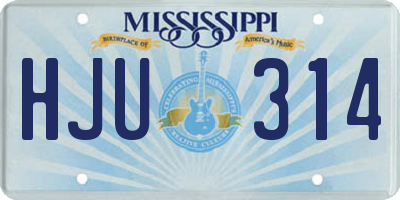 MS license plate HJU314